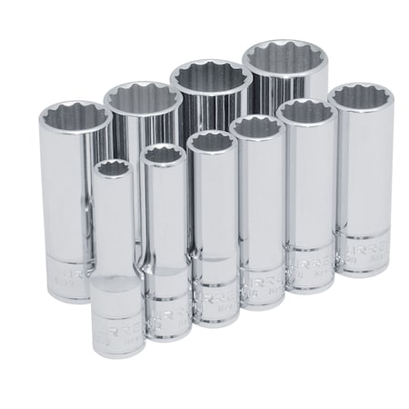 Urrea 3/8"drive, 12 point deep socket set, SAE, 10 pieces 52107